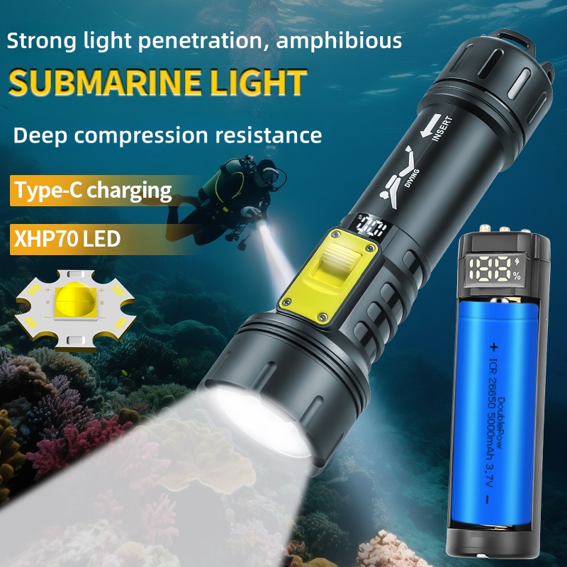 New XHP70 Diving Flashlight IP - Fishing Light review and price