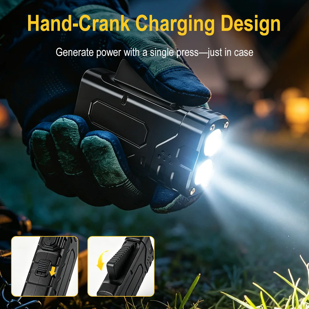 BORUIiT Hand Crank EDC LED Fla - Fishing Light review and price